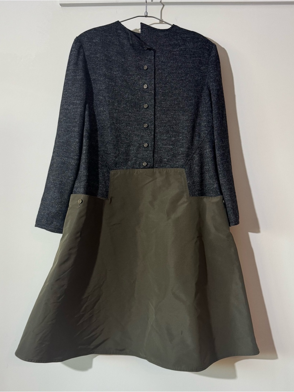 VTG 90s Geoffrey Beene Technical Panel Dress Sz 12 Knit Nylon